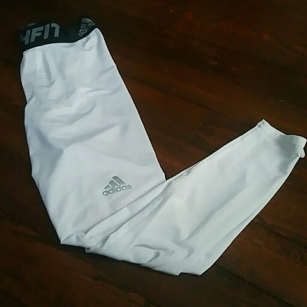 Adidas techfit white pants